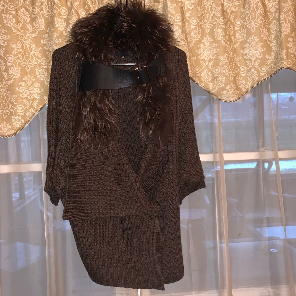 Hotel Particulier Brown Cardigan w Fur